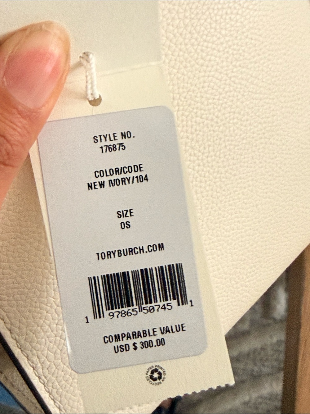 New tory burch Blake mini leather tote with thick strap in new ivory color - Picture 9 of 10